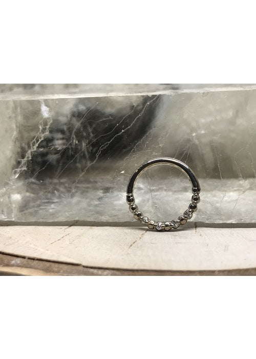 Tawapa Tawapa 14k White Gold with x4-1mm White Diamonds 16g 5/16" Seam Ring