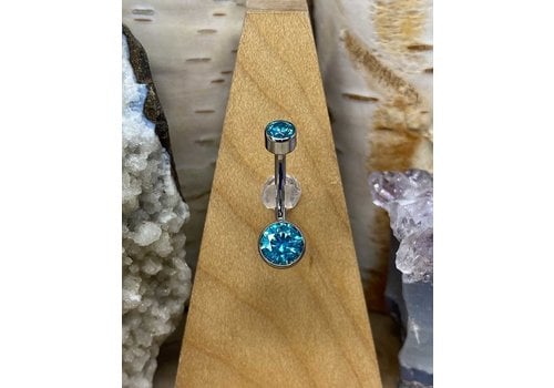 Anatometal Anatometal Bezel Navel Curve Ti Mint Green 14g 1/2 4mm x 6mm