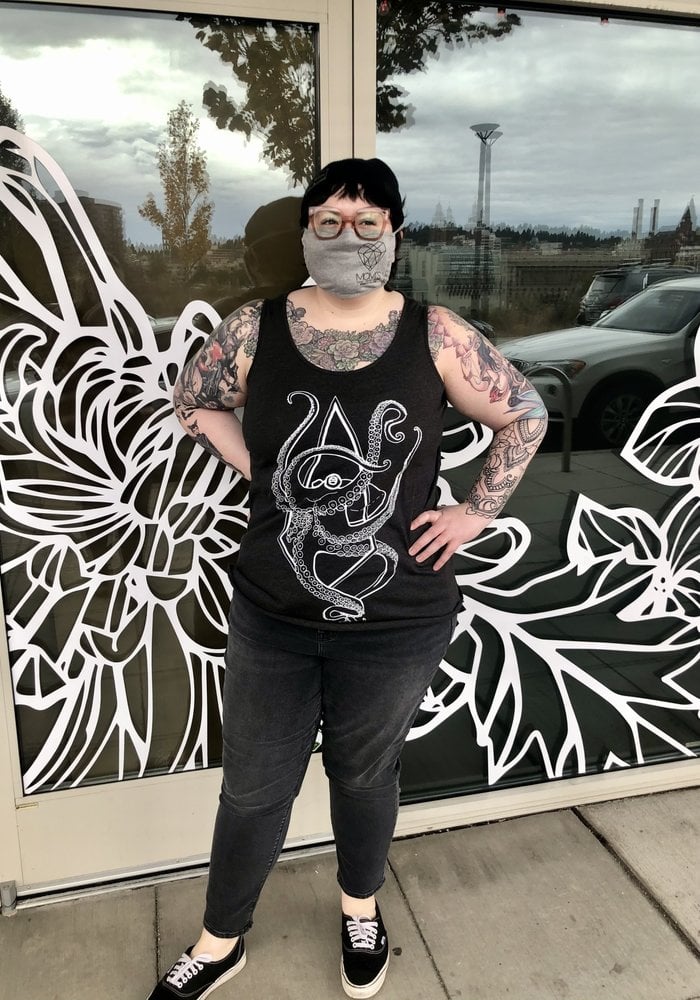 Mom's Plague Doctor Tank Top  Curvy Fit Smoke