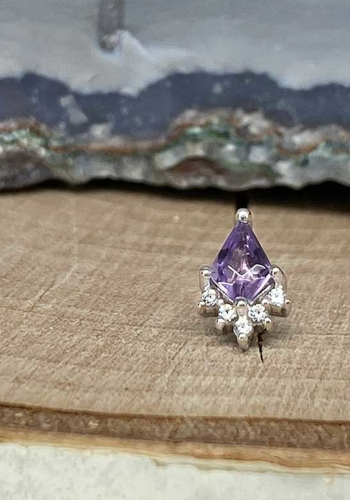 Buddha Jewelry Noble White Gold Amethyst with CZ