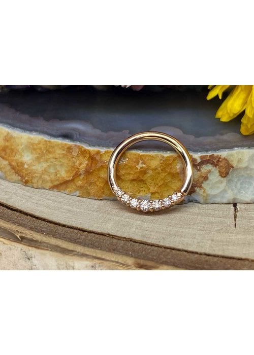 Buddha Jewelry Organics Buddha Jewelry Organics Audrey Rose Gold with White CZ 16g 3/8" Seam Ring