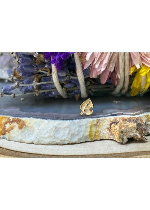 alchemy adornments Alchemy Adornment Leaf Yellow Gold Threadless End