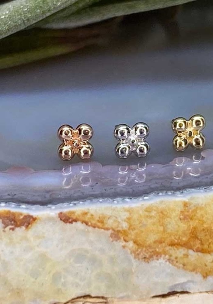 Quad Bead White Gold Threadless