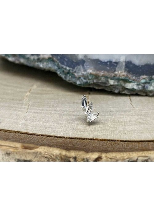 Buddha Jewelry Organics Buddha Jewelry Staxx White Gold with White Topaz Threadless
