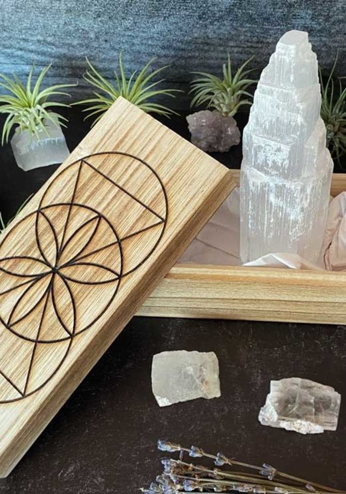 Selenite Tower with Box by Traci Manley