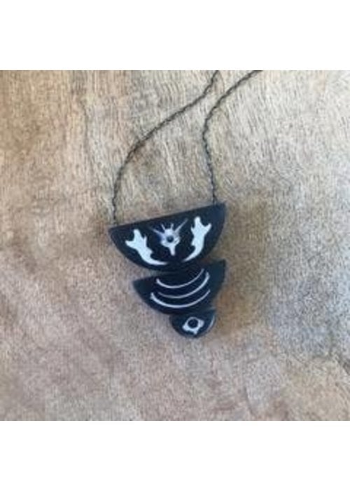 Fernworks Bone Trio Painted Necklace