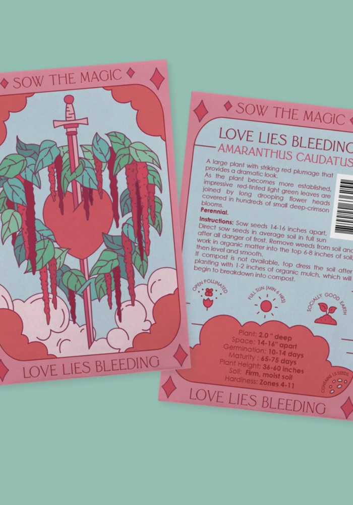 Love Lies Bleeding Tarot Garden + Gift Seed Packet