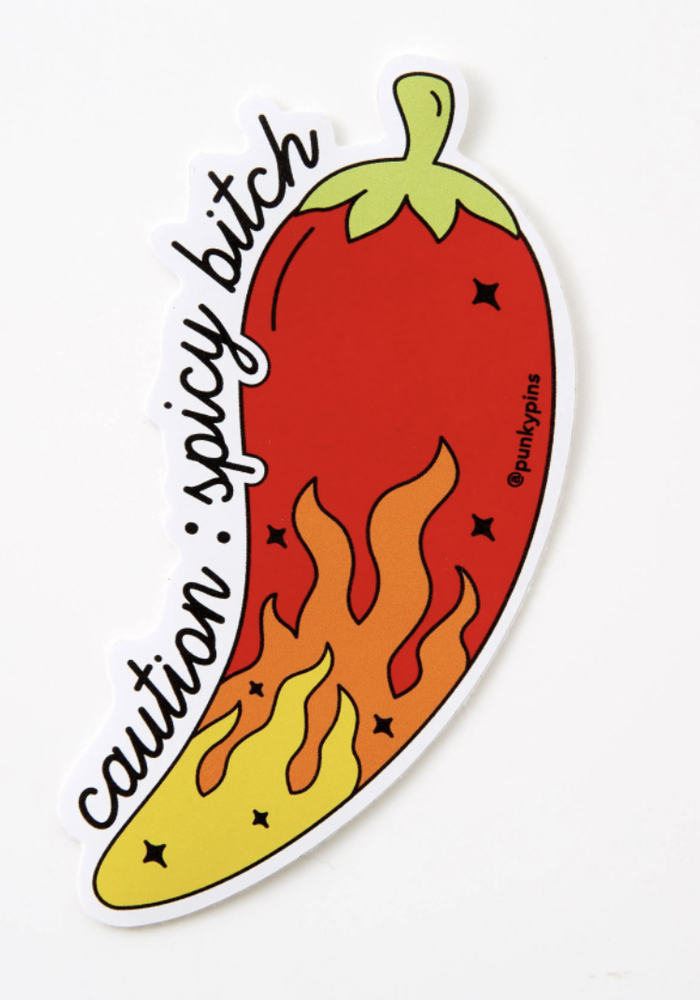 Caution: Spicy Bitch Vinyl Sticker