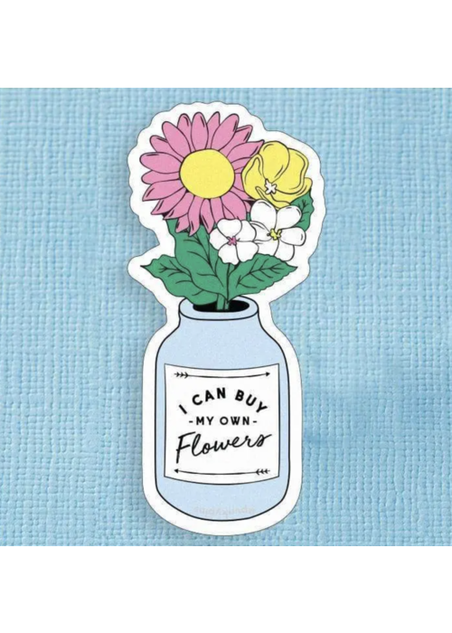 Punky Pins I Can Buy My Own Flowers Large Vinyl Sticker