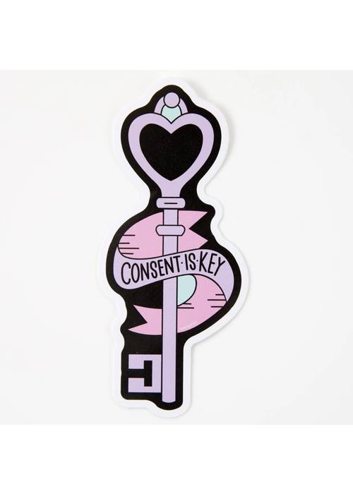 Punky Pins Consent Is Key Vinyl Sticker