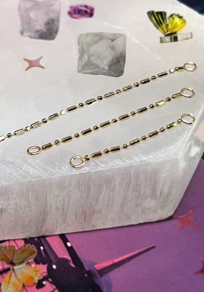 Pupil Hall Cleo Beaded Lynx 14k Yellow Gold Chain