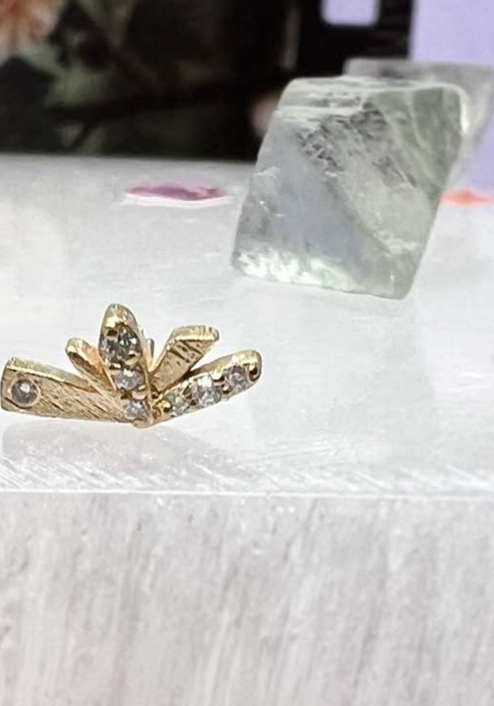 Pupil Hall Flutter 14k Yellow Gold Genuine Diamond Threadless