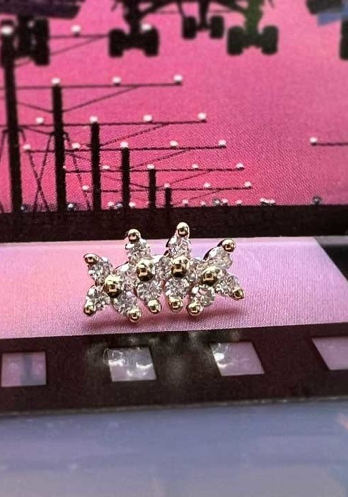 Modern Mood Giselle 14k Yellow Gold Genuine Diamond Threadless