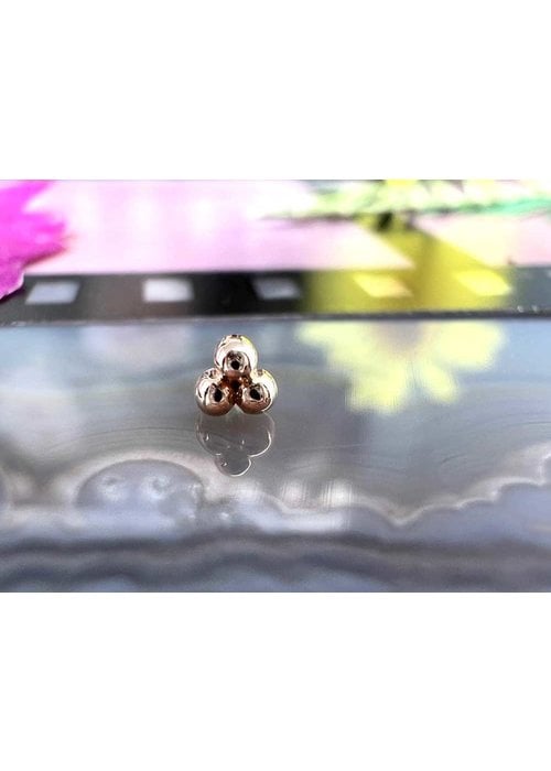 Quetzalli Jewelry Quetzalli Kari 14k Mini Tri Bead Rose Gold Threadless