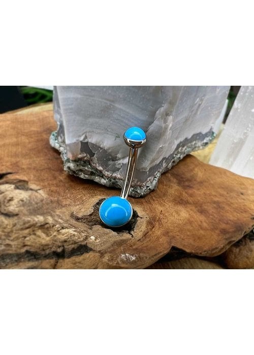 Intrinsic Body Intrinsic Bezel Navel Curve Ti 14g 3/8 Turquoise 4mm x 6mm Threaded