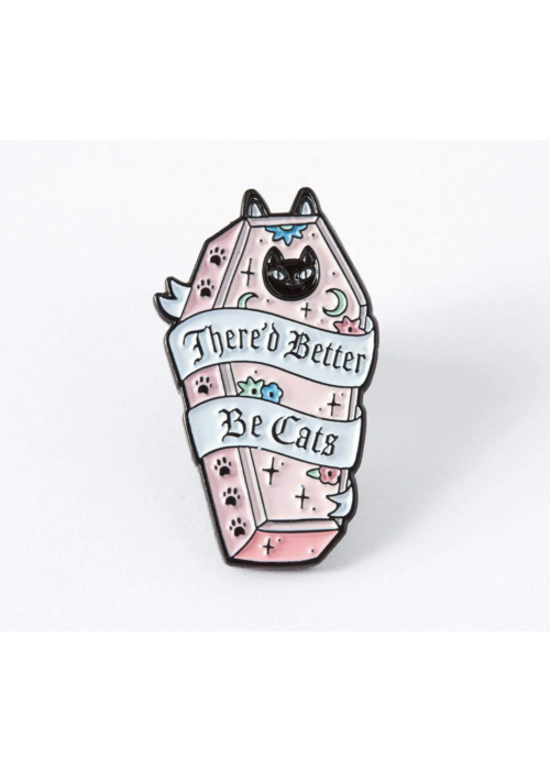 Punky Pins There'd Better Be Cats Enamel Pin (Pink)
