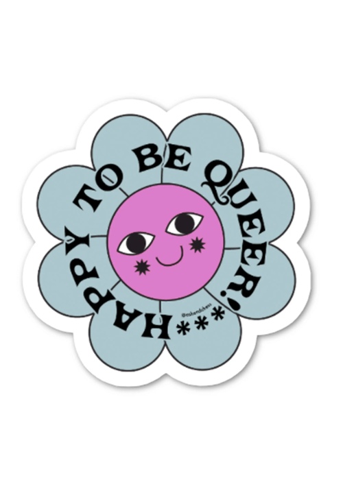 Ash + Chess Happy To Be Queer Sticker