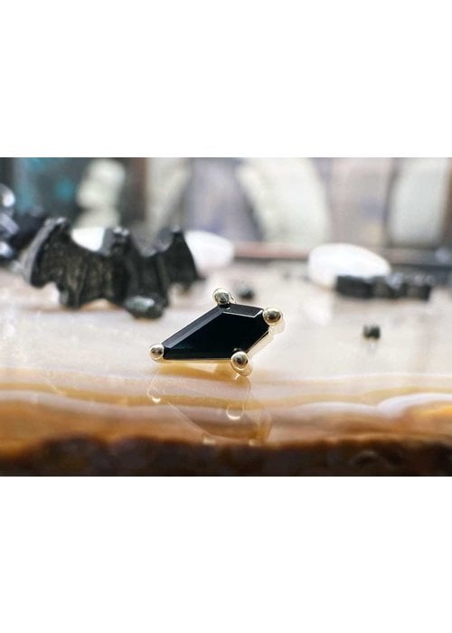 BVLA BVLA Coffin Prong 14K Yellow Gold Genuine Onyx 14g Threaded