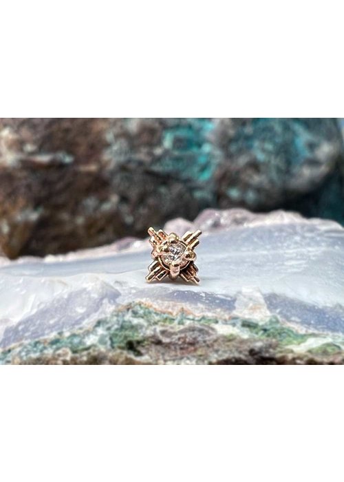 Tawapa Tawapa Radiant Small Rose Gold with 2mm CZ Threadless