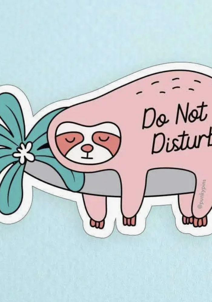 Do Not Disturb Sloth Large Vinyl Sticker