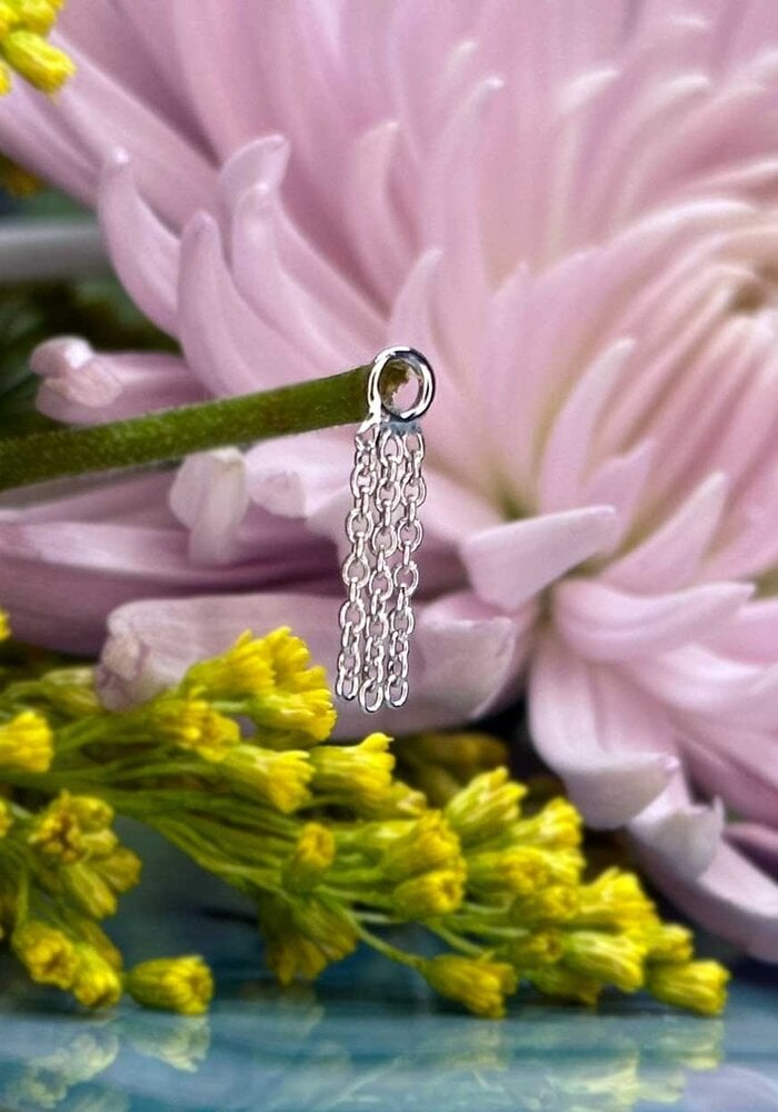 Tether Fringe 14k White Gold Charm