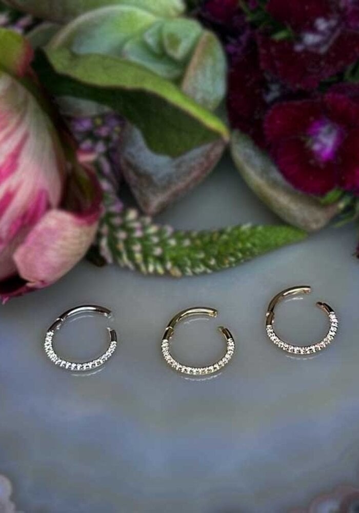 Modern Mood Pave 14k Yellow Gold with White Diamond 18g 5/16" Clicker