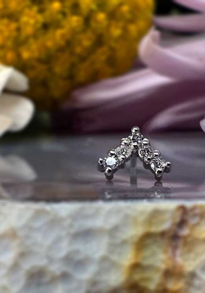 Tawapa Apex White Gold Genuine White Diamond Threadless