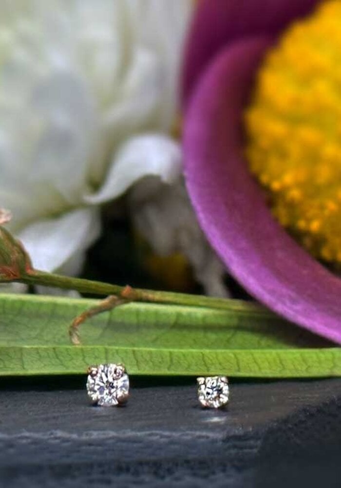 Alchemy Adornment Prong Genuine Diamond 14k Rose Gold Threadless