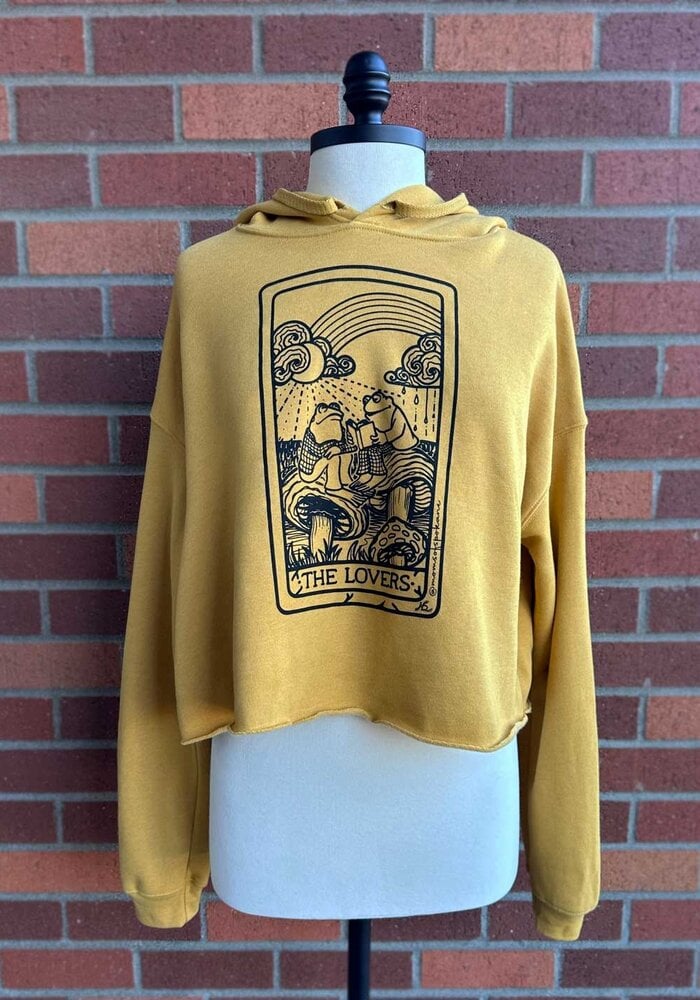 Mom's Frog & Toad Lovers Tarot by Nata Lee Doud Crop Hoodie