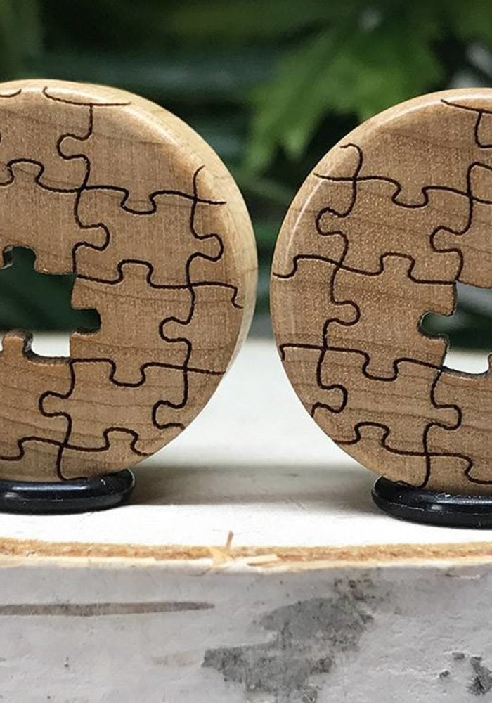 Omerica Organics Maple Missing Piece Etched/Graphic Double Flared Plug Eyelet
